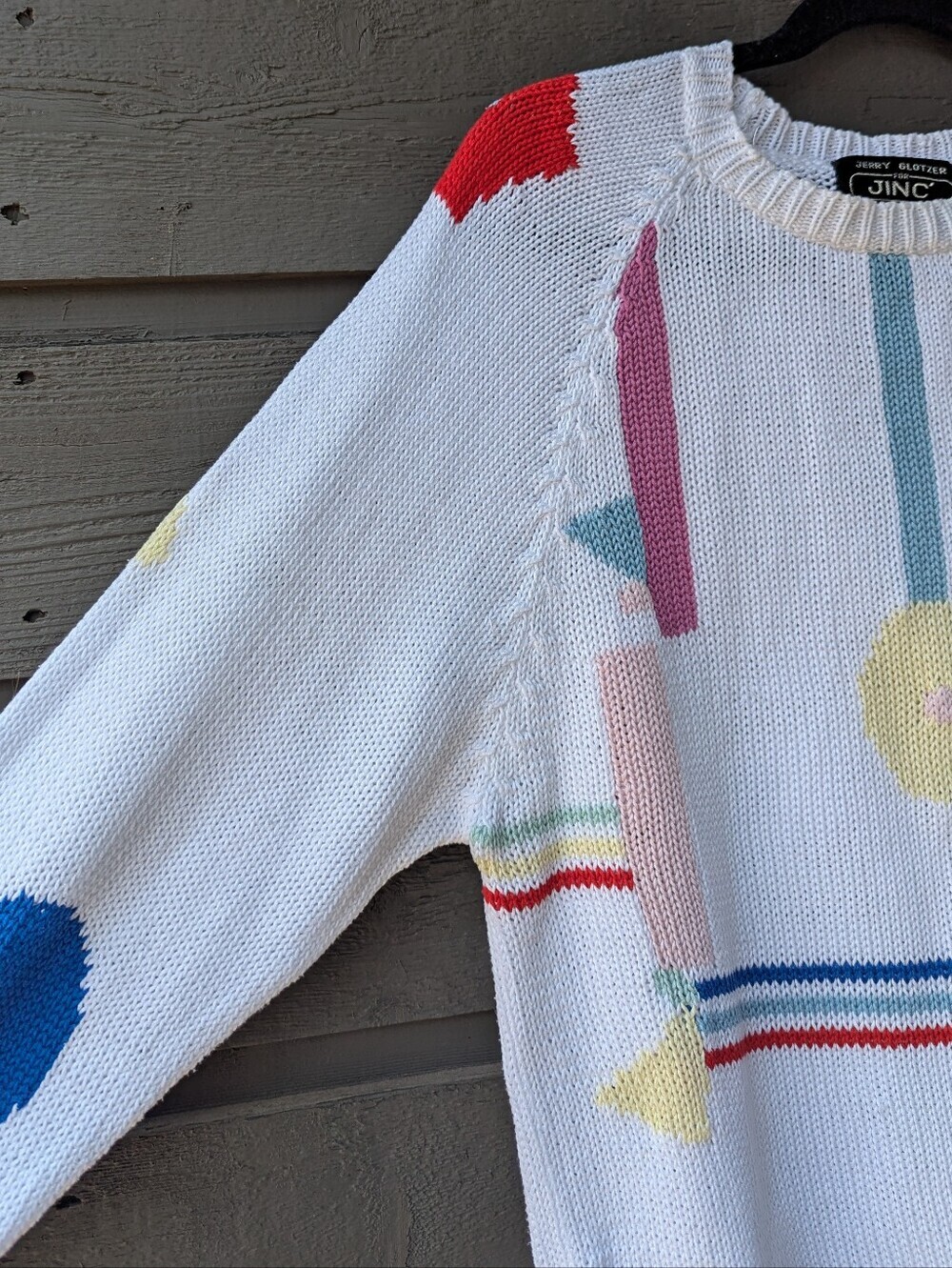 VTG 80s Bauhaus Jerry Glotzer For JINC' Crew Neck Sweater Size Large 100% Cotton - Picture 3 of 6